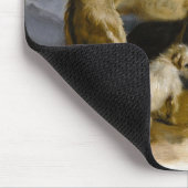 Vintage painting of five cute dogs マウスパッド (コーナー)