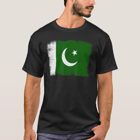 Vintage Pakistan Flag Pakistani Independence Day Tシャツ (正面)