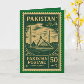Vintage Pakistan Postage Stamp カード (黄色い花)