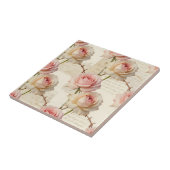 Vintage Pale Pink Rose Script Pattern タイル (側面)