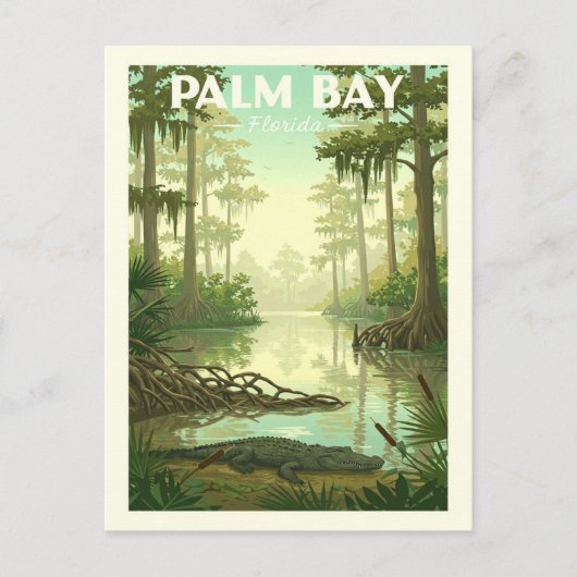 Vintage Palm Bay Florida ポストカード (正面)
