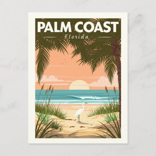 Vintage Palm Coast Florida ポストカード (正面)