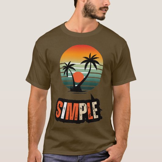 Vintage Palm Tree Sunset Graphic Shirt Tシャツ (正面)