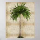 Vintage Palm Tree  Tropical Elegant Marble ポスター (正面)