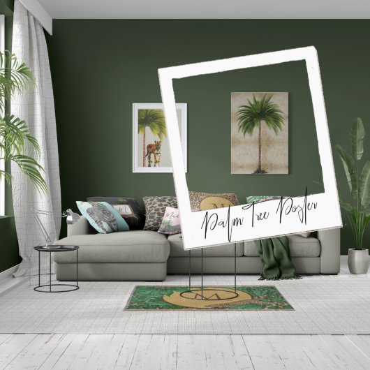 Vintage Palm Tree  Tropical Elegant Marble ポスター