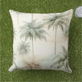 Vintage Palm Trees Throw Pillow アウトドアクッション (芝生)