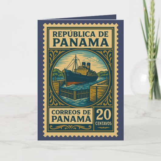 Vintage Panama Postage Stamp カード (正面)