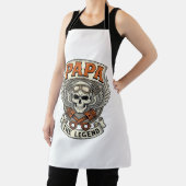 Vintage Papa Biker Skull Legend エプロン (インサイチュ)