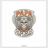 Vintage Papa Biker Skull Legend シール (シート)