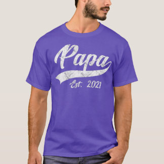Vintage Papa Grandpa Est 2021 New Grandfather Tシャツ
