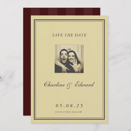 Vintage Paper Nostalgic Photoautomat Save the Date