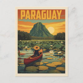Vintage Paraguay Travel Poster Nature Lake ポストカード