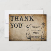 Vintage Parchment Old World Romance Wedding サンキューカード (正面)