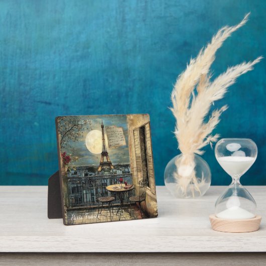 Vintage Paris Eiffel Tower Romantic Travel Art フォトプラーク (インサイチュ)