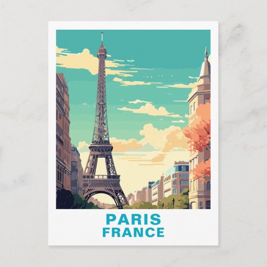 Vintage Paris, France Eiffel Tower ポストカード (正面)