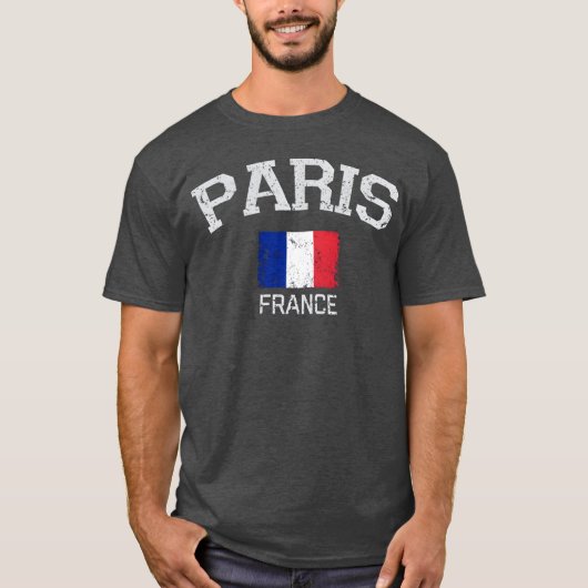 Vintage Paris France funny Tシャツ (正面)