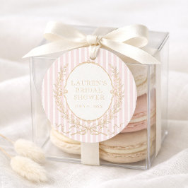 Vintage Paris Glam | Pink Stripe Bridal Shower フェイバータグ