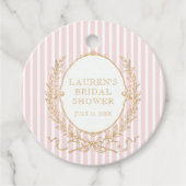 Vintage Paris Glam | Pink Stripe Bridal Shower フェイバータグ (正面)