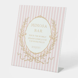 Vintage Paris Glam | Pink Stripe Bridal Shower 台座サイン