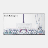 Vintage Paris Haussmann Architecture デスクマット (キーボード&マウス)