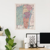 Vintage Paris Map, 1900 - 16th Arrondissement ポスター (ホームオフィス)