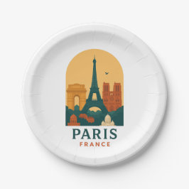 Vintage Paris Paper Plates – French Cathedral Art ペーパープレート