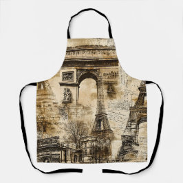 Vintage Paris Pattern – Eiffel Tower Home Decor エプロン