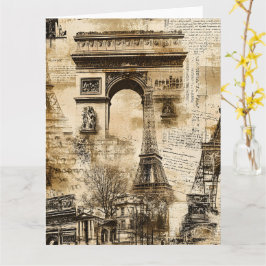 Vintage Paris Pattern – Eiffel Tower Home Decor カード