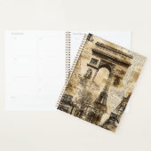 Vintage Paris Pattern – Eiffel Tower Landmarks プランナー手帳 (ディスプレー)