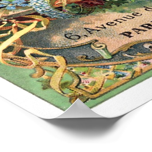 Vintage Paris Perfume Label ポスター (角)