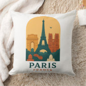 Vintage Paris Throw Pillow – Notre Dame Cathedral クッション (ブランケット)
