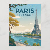 Vintage Paris Travel ポストカード (正面)