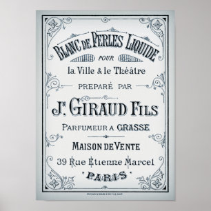 Vintage Parisian Perfume Label ポスター