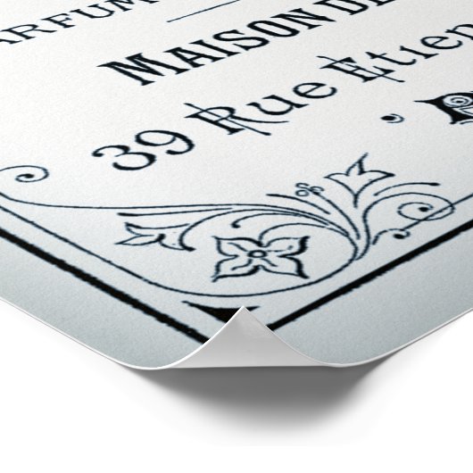 Vintage Parisian Perfume Label ポスター (角)