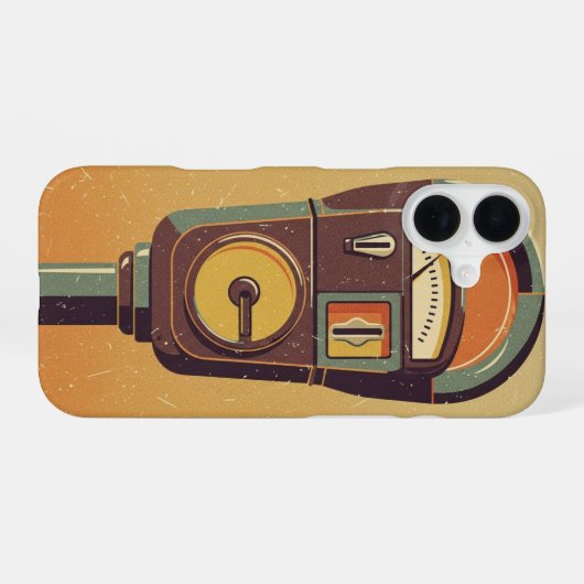 Vintage Parking Meter iPhone 16ケース (裏面横)