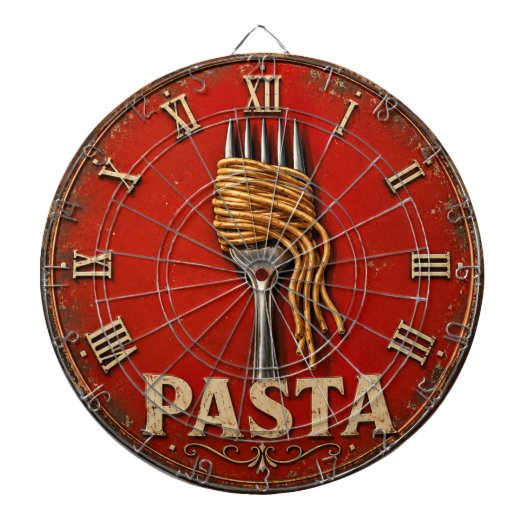 Vintage Pasta Italian Kitchen Rustic Spaghetti Far ダーツボード (正面)