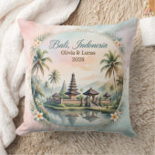 Vintage Pastel Bali Custom Couple Name keepsake クッション (ブランケット)