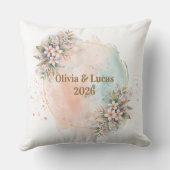 Vintage Pastel Bali Custom Couple Name keepsake クッション (裏面)