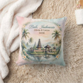 Vintage Pastel Bali Custom Couple Name keepsake クッション (ブランケット)