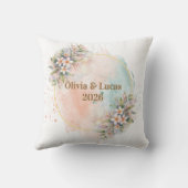 Vintage Pastel Bali Custom Couple Name keepsake クッション (裏面)