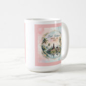 Vintage Pastel Bali Custom Couple Name keepsake コーヒーマグカップ (正面右)