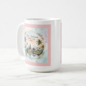 Vintage Pastel Bali Custom Couple Name keepsake コーヒーマグカップ (正面左)