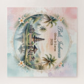 Vintage Pastel Bali Custom Couple Name keepsake ジグソーパズル (横)