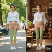 Vintage Pastel Faded Plaid Grunge Texture レギンス