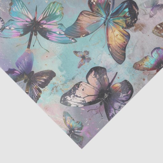 Vintage Pastel Grunge Butterfly Decoupage 薄葉紙 (詳細)