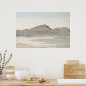 Vintage Pastel Mountain Landscape Art ポスター (キッチン)