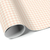 Vintage Pastel Peach Gingham Plaid Check Pattern  ラッピングペーパー (ロールコーナー)