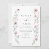 Vintage Pastel Wildflower Floral Wedding 招待状 (正面)