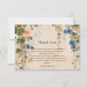 Vintage Pastel Wildflower Sweet Sixteen サンキューカード (正面)