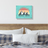 Vintage pastels mountains are calling monogram キャンバスプリント (インサイチュ (寝室))